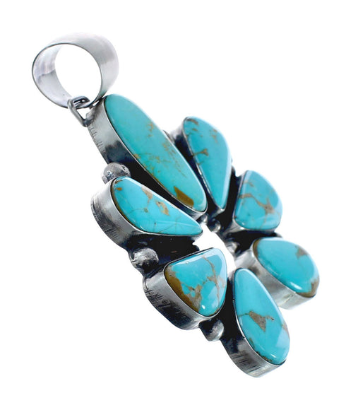 Turquoise Navajo Authentic Sterling Silver Pendant JX126603
